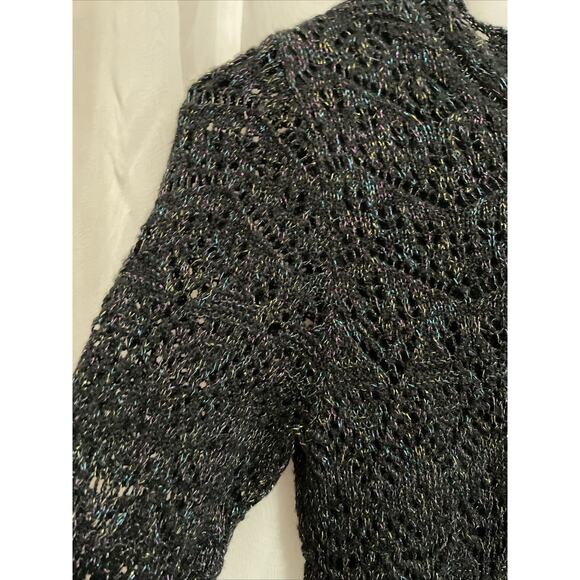 Cat & Jack‎ Girls Sparkly Black Multicolor Knit Holiday Sweater Dress Sz L 10/12 - Picture 7 of 7